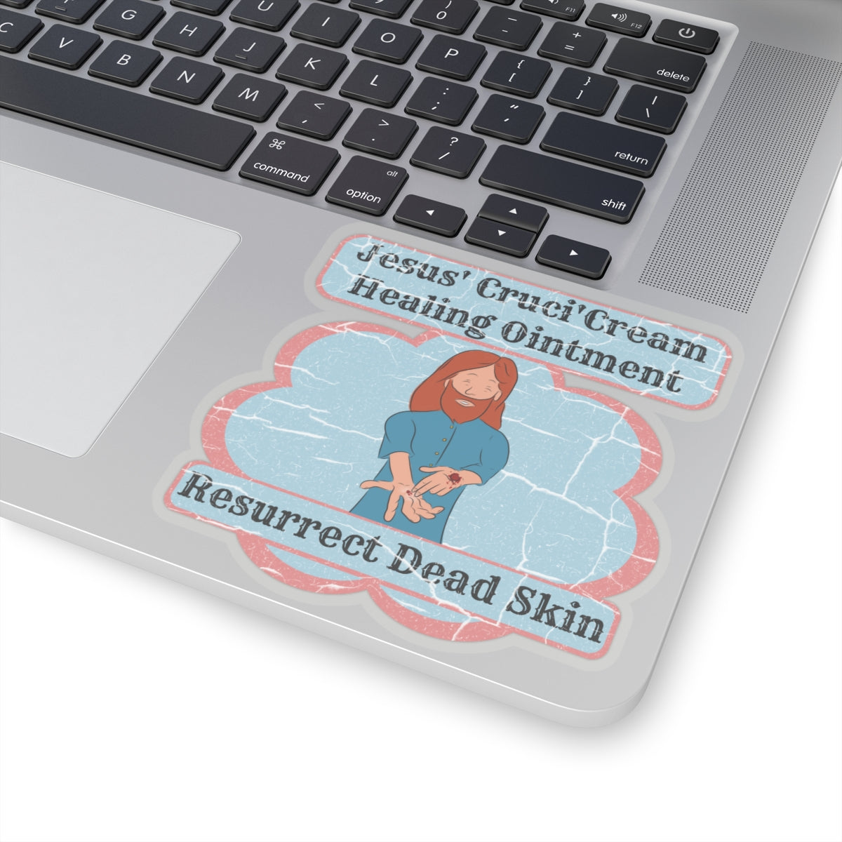 Jesus' Cruci'Cream Healing Ointment Sticker, Atheist Sticker, Agnostic Sticker, Science Sticker, Skeptic Sticker, Anti Religion