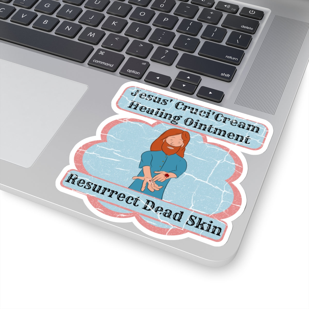 Jesus' Cruci'Cream Healing Ointment Sticker, Atheist Sticker, Agnostic Sticker, Science Sticker, Skeptic Sticker, Anti Religion