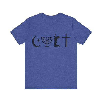 Cult Typography Shirt... Atheist Shirt, Anti Religion, Satire, Parody, Funny Gift, Science Shirt, Agnostic Shirt