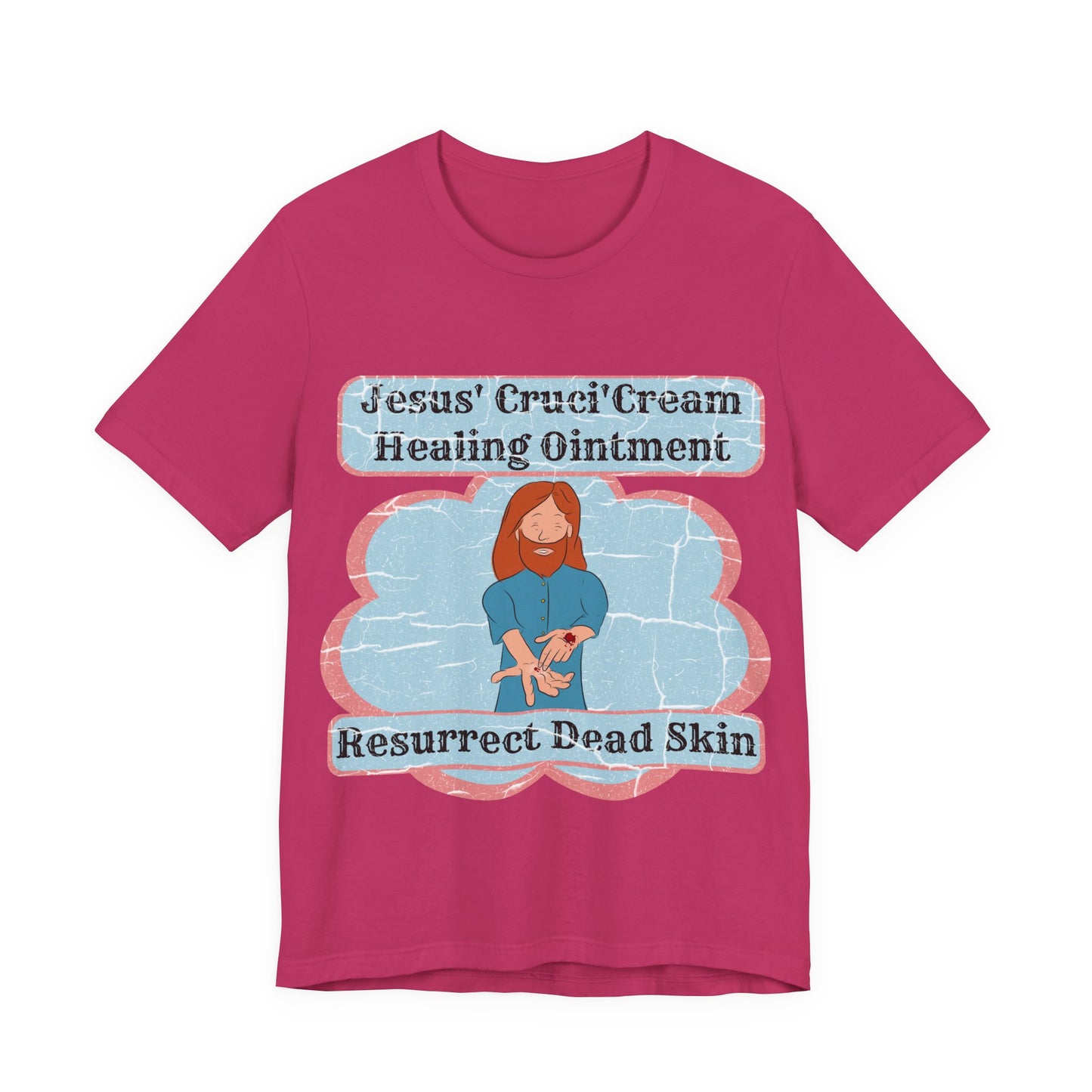 Jesus' Cruci'Cream Healing Ointment, Atheist Shirt, Anti Religion, Satire, Parody, Funny Gift, Science Shirt