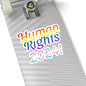 Human Rights 2024!, Trans Rights, LGBTQ Rights, Atheist Sticker, Agnostic Sticker, Political Sticker