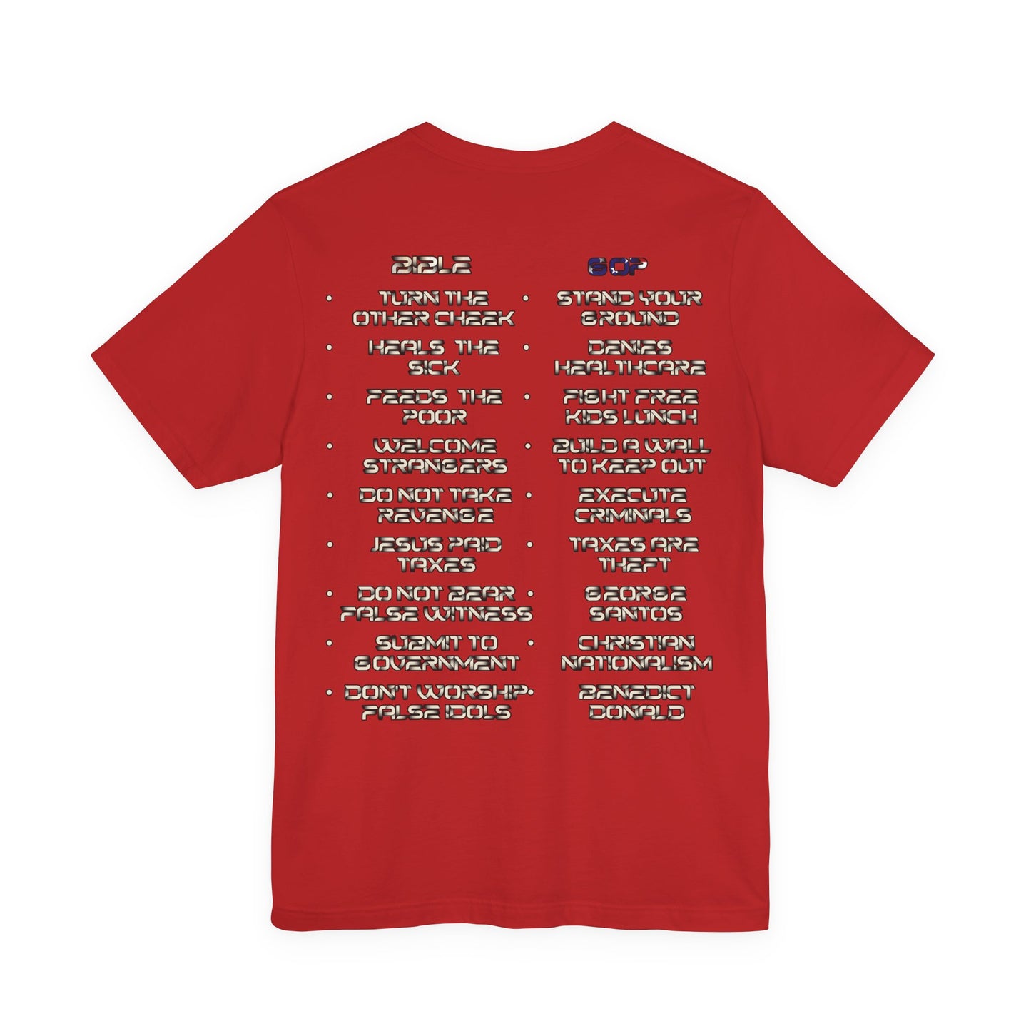 American Jesus VS Biblical Jesus, Let The Battle Begin... Anti Republican, Satire, Parody, Funny Gift, Science Shirt, Agnostic Shirt