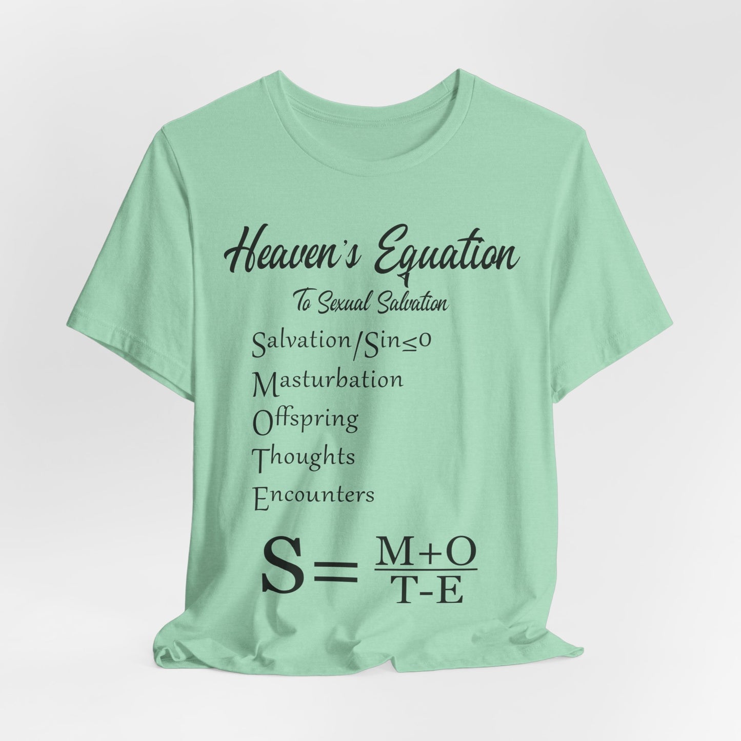 Heaven's Equation: Divine Math, Atheist Shirt, Anti Religion, Satire, Parody, Funny Gift, Science Shirt