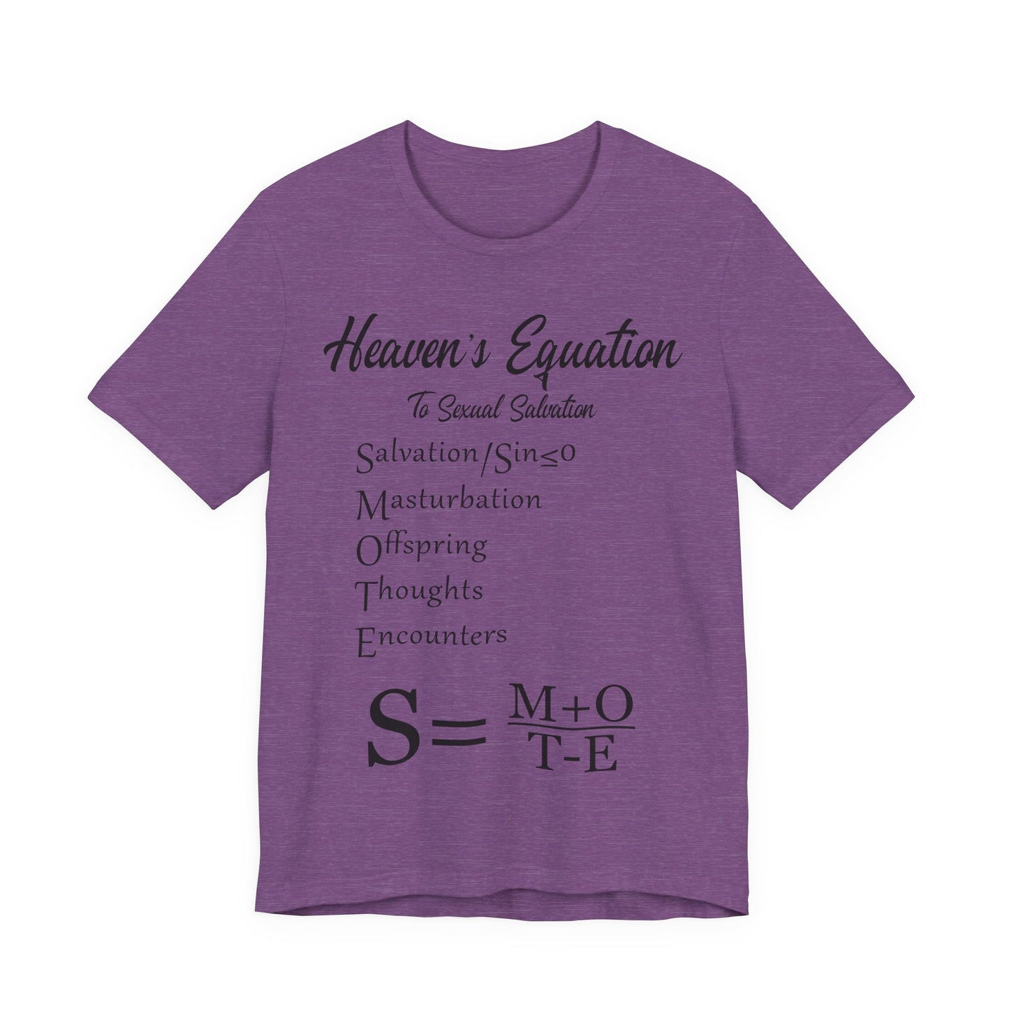 Heaven's Equation: Divine Math, Atheist Shirt, Anti Religion, Satire, Parody, Funny Gift, Science Shirt