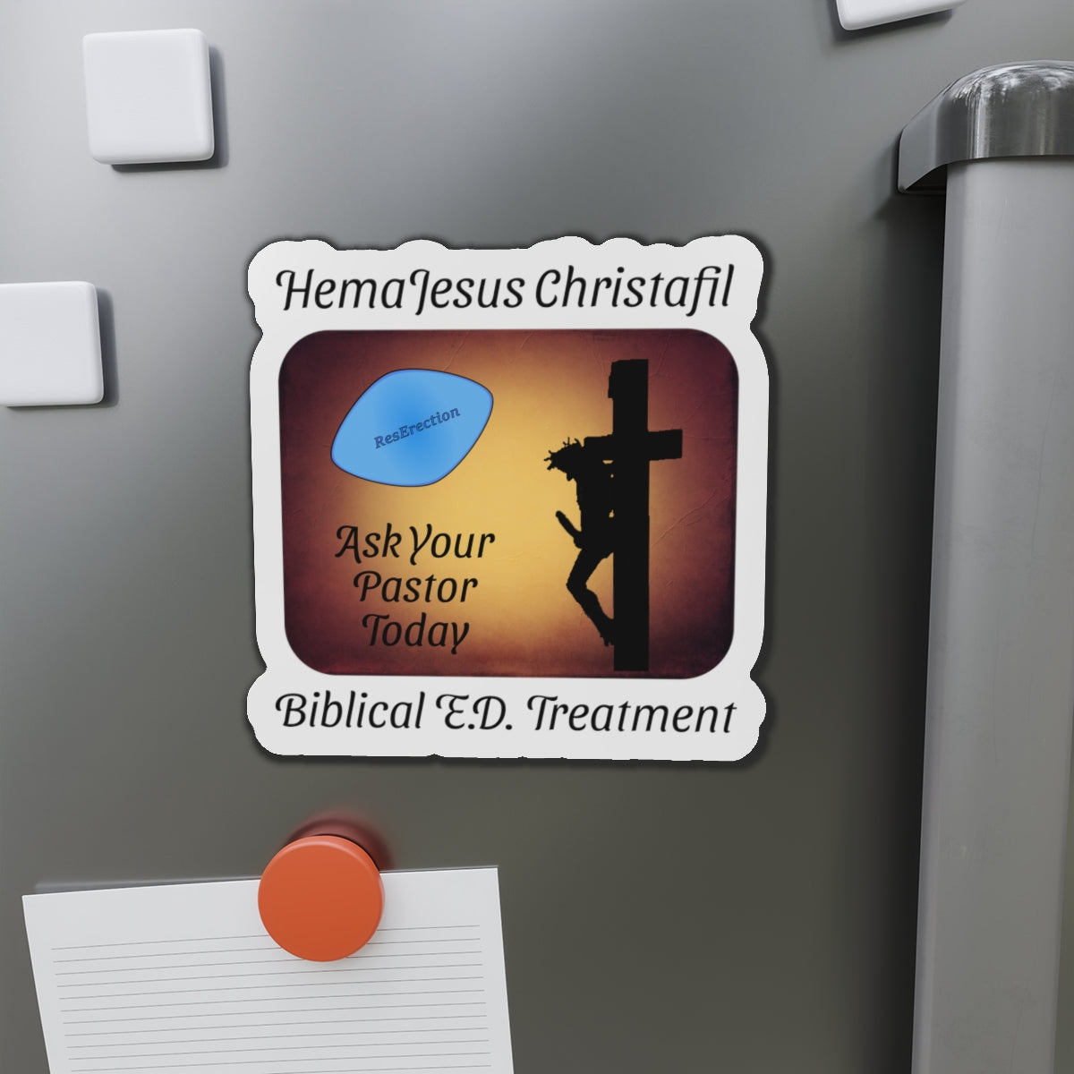 HemaJesus Christafil Magnet, Atheist Gift, Agnostic Gift, Science Gift, Anti Religion Gift, Parody Gift