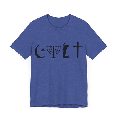 Cult Typography Shirt... Atheist Shirt, Anti Religion, Satire, Parody, Funny Gift, Science Shirt, Agnostic Shirt