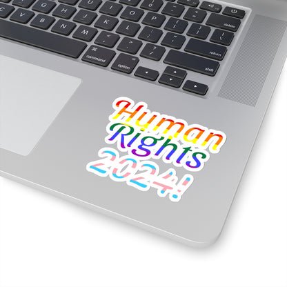 Human Rights 2024!, Trans Rights, LGBTQ Rights, Atheist Sticker, Agnostic Sticker, Political Sticker