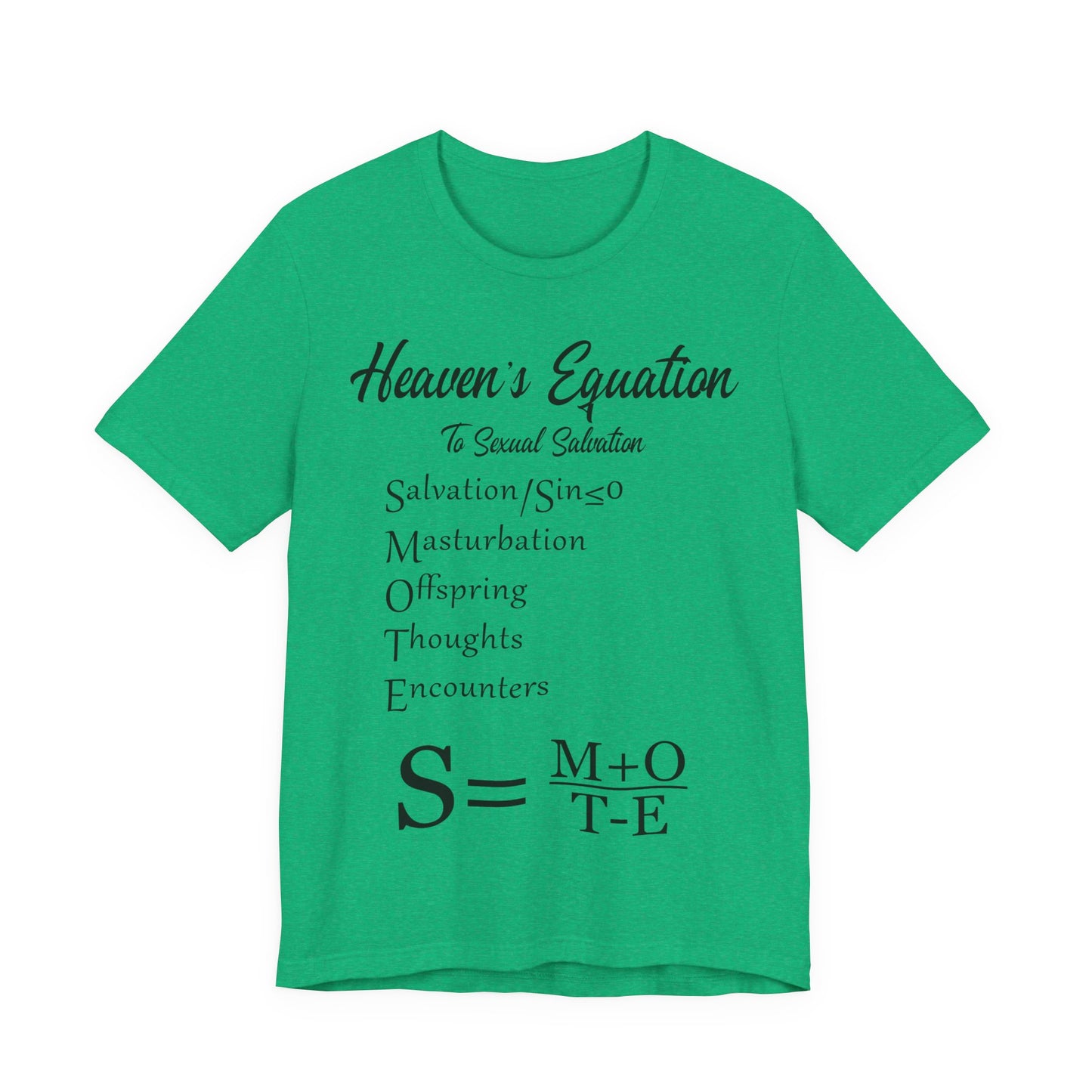 Heaven's Equation: Divine Math, Atheist Shirt, Anti Religion, Satire, Parody, Funny Gift, Science Shirt