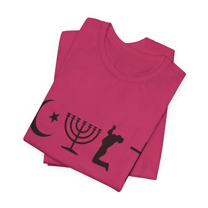 Cult Typography Shirt... Atheist Shirt, Anti Religion, Satire, Parody, Funny Gift, Science Shirt, Agnostic Shirt