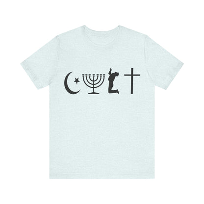 Cult Typography Shirt... Atheist Shirt, Anti Religion, Satire, Parody, Funny Gift, Science Shirt, Agnostic Shirt