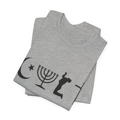 Cult Typography Shirt... Atheist Shirt, Anti Religion, Satire, Parody, Funny Gift, Science Shirt, Agnostic Shirt