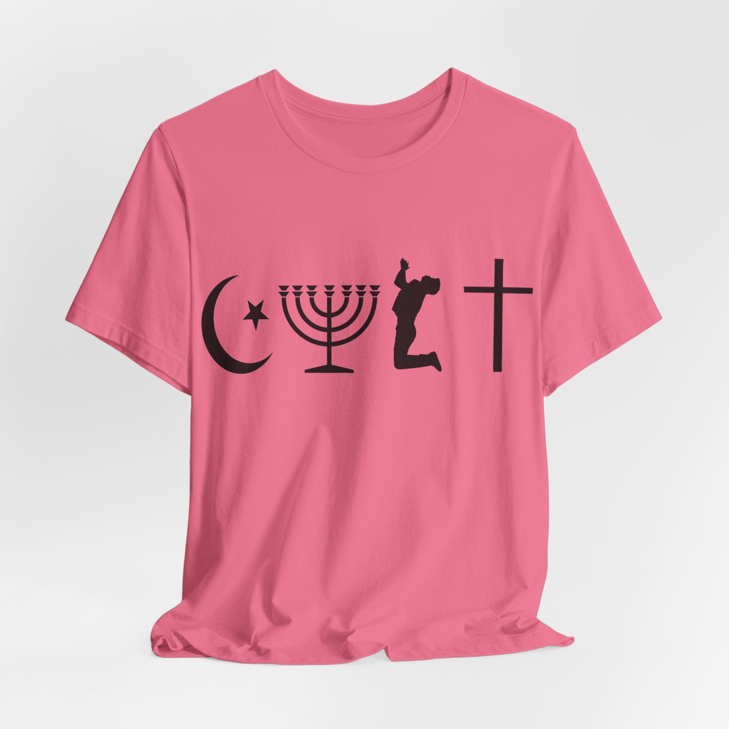 Cult Typography Shirt... Atheist Shirt, Anti Religion, Satire, Parody, Funny Gift, Science Shirt, Agnostic Shirt