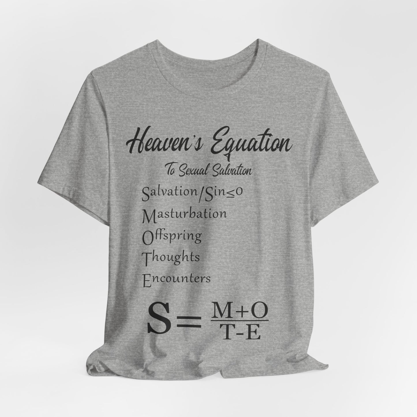 Heaven's Equation: Divine Math, Atheist Shirt, Anti Religion, Satire, Parody, Funny Gift, Science Shirt