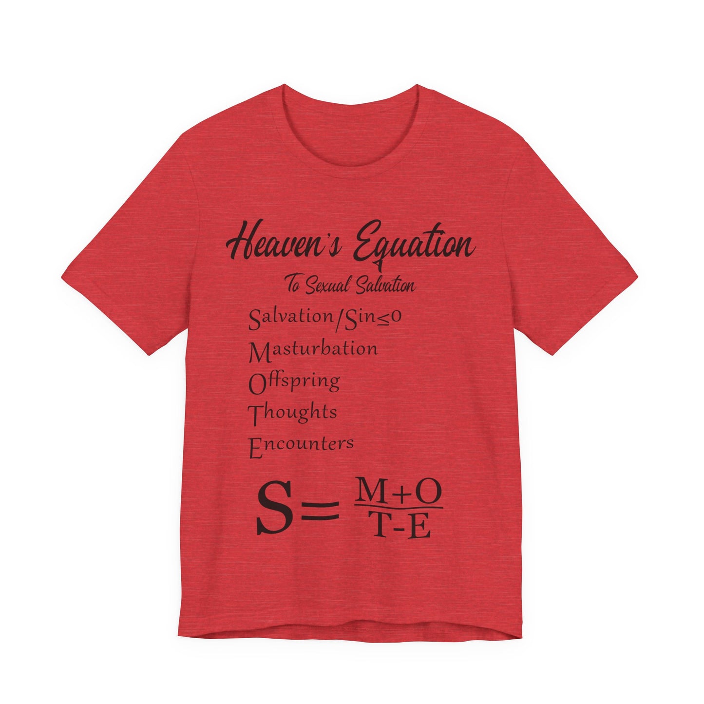 Heaven's Equation: Divine Math, Atheist Shirt, Anti Religion, Satire, Parody, Funny Gift, Science Shirt