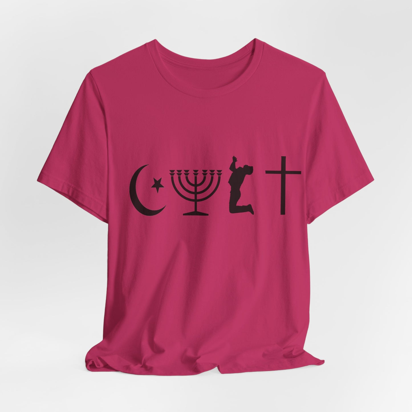 Cult Typography Shirt... Atheist Shirt, Anti Religion, Satire, Parody, Funny Gift, Science Shirt, Agnostic Shirt