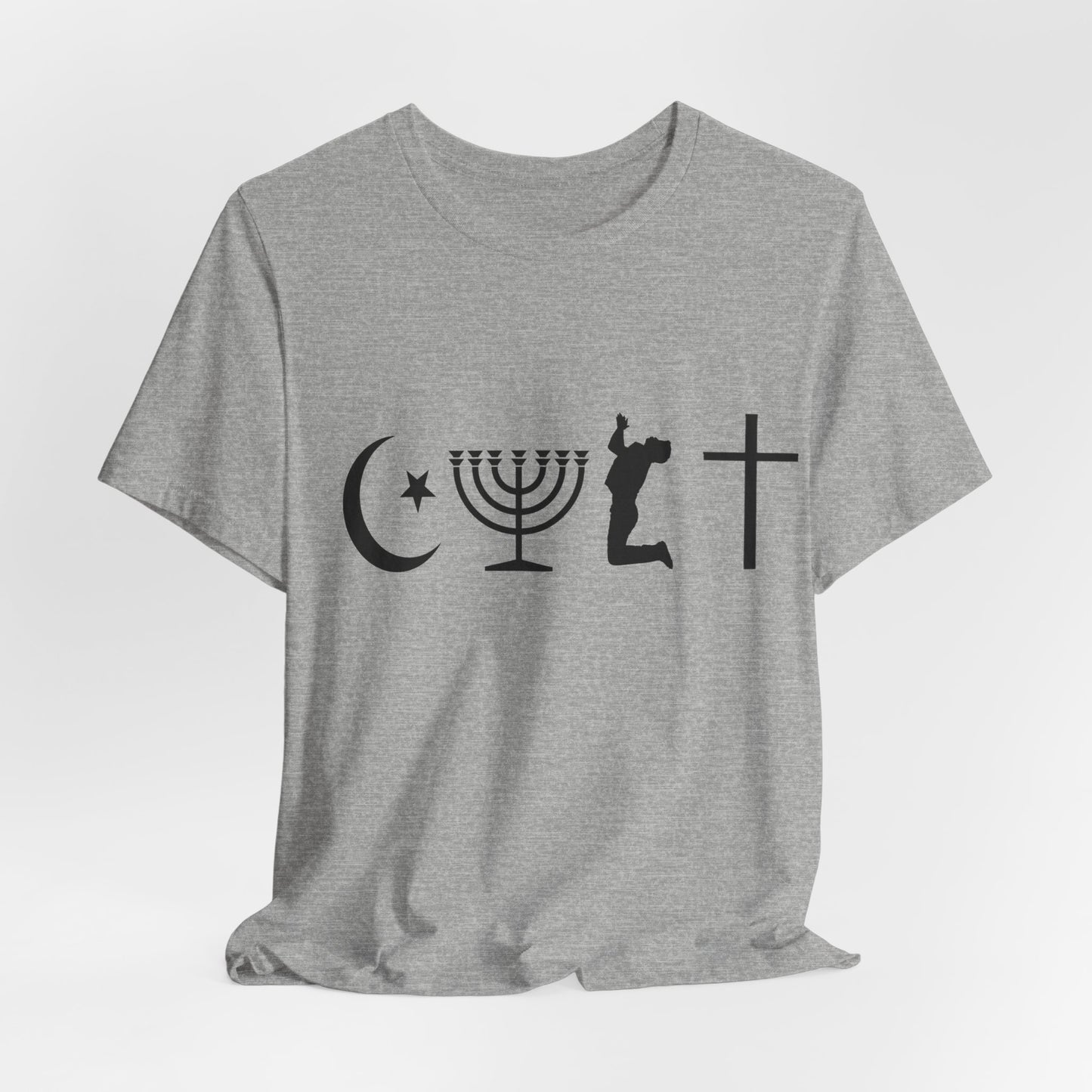 Cult Typography Shirt... Atheist Shirt, Anti Religion, Satire, Parody, Funny Gift, Science Shirt, Agnostic Shirt