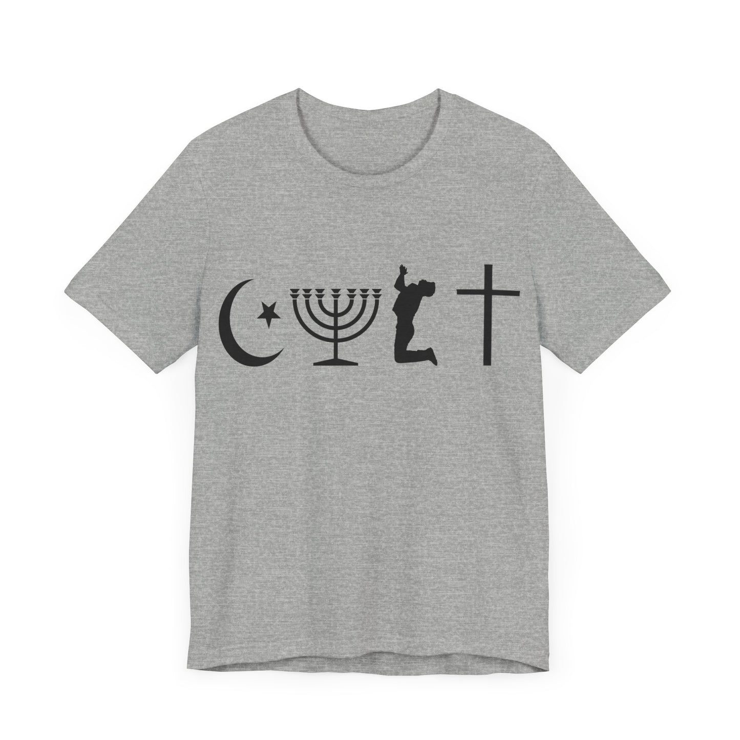 Cult Typography Shirt... Atheist Shirt, Anti Religion, Satire, Parody, Funny Gift, Science Shirt, Agnostic Shirt