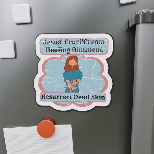 Jesus' Cruci'Cream Healing Ointment Magnet, Atheist Gift, Agnostic Gift, Science Gift, Anti Religion Gift, Parody Gift