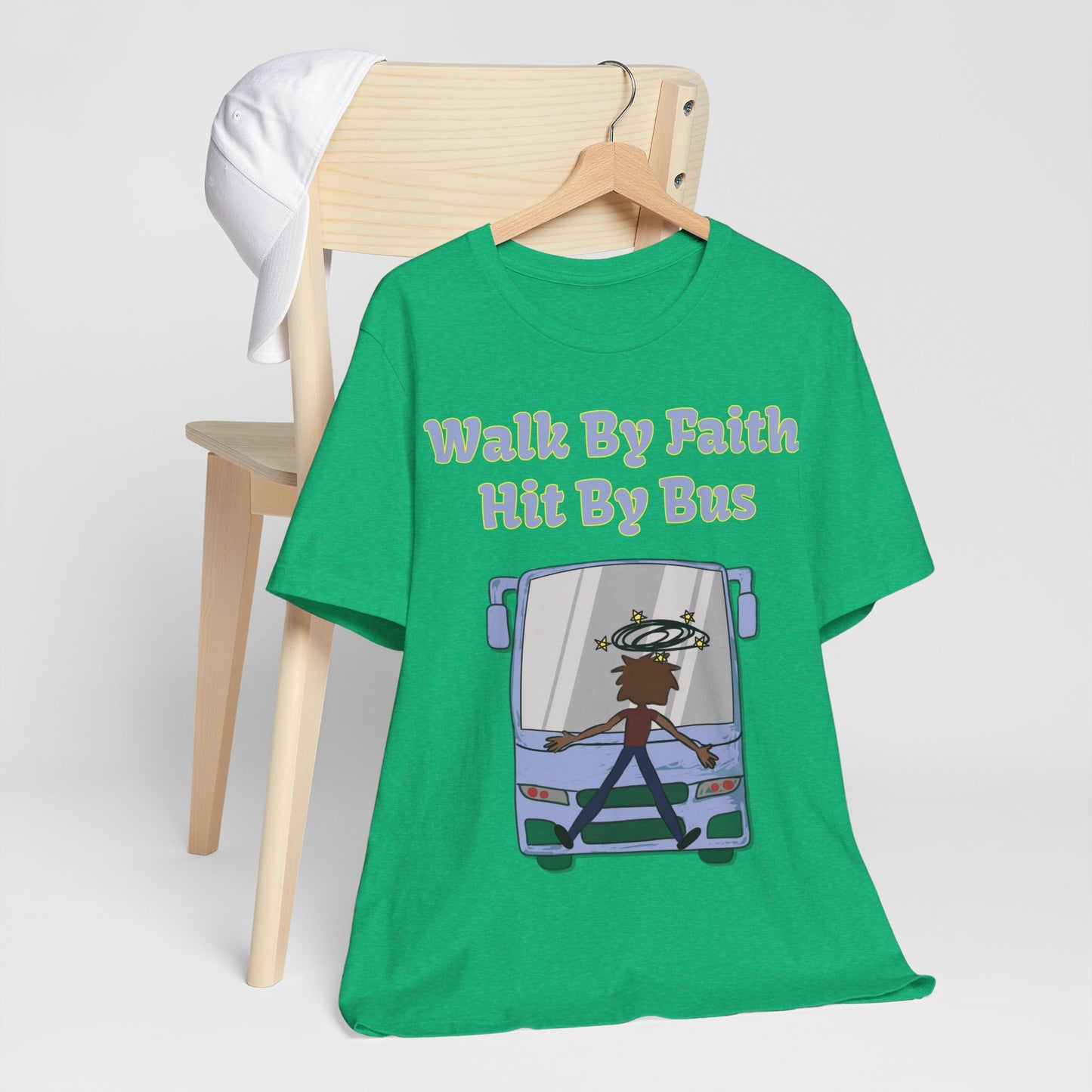 Walk By Faith, Hit By Bus!, Atheist Shirt, Anti Religion, Satire, Parody, Funny Gift, Science Shirt, Liberal Shirt