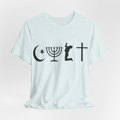 Cult Typography Shirt... Atheist Shirt, Anti Religion, Satire, Parody, Funny Gift, Science Shirt, Agnostic Shirt