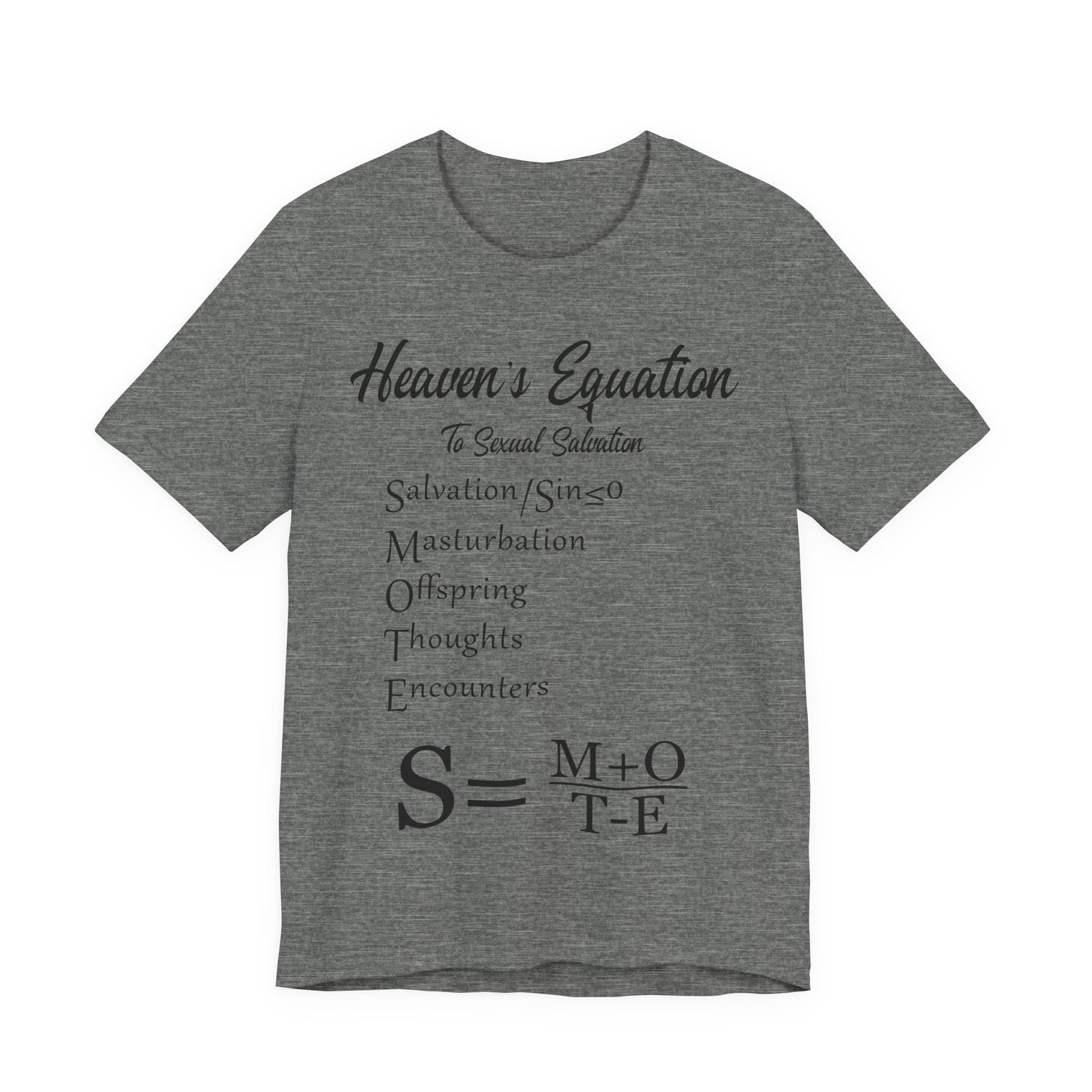 Heaven's Equation: Divine Math, Atheist Shirt, Anti Religion, Satire, Parody, Funny Gift, Science Shirt