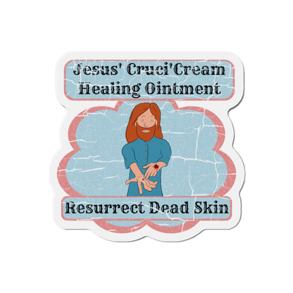 Jesus' Cruci'Cream Healing Ointment Magnet, Atheist Gift, Agnostic Gift, Science Gift, Anti Religion Gift, Parody Gift